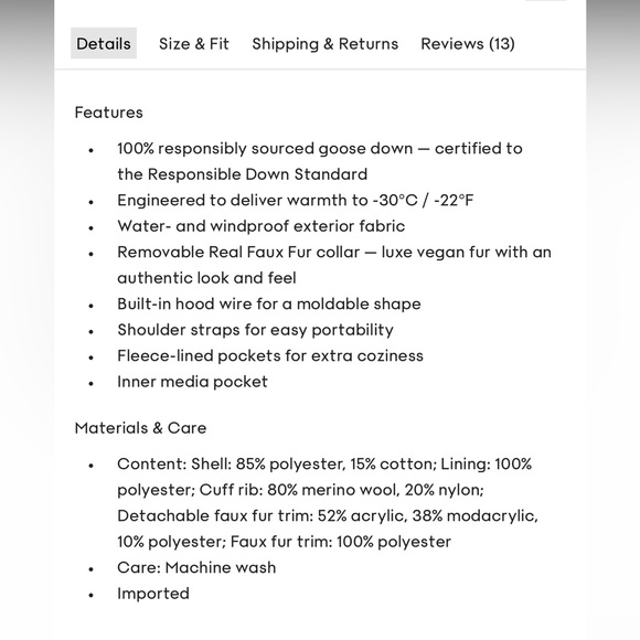 BLACK ARITZIA BANCROFT PARKA - Picture 10 of 12